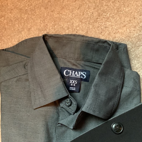 Chaps Boys size 4 lot of dress clothes grey/black reversible vest set - Picture 6 of 8